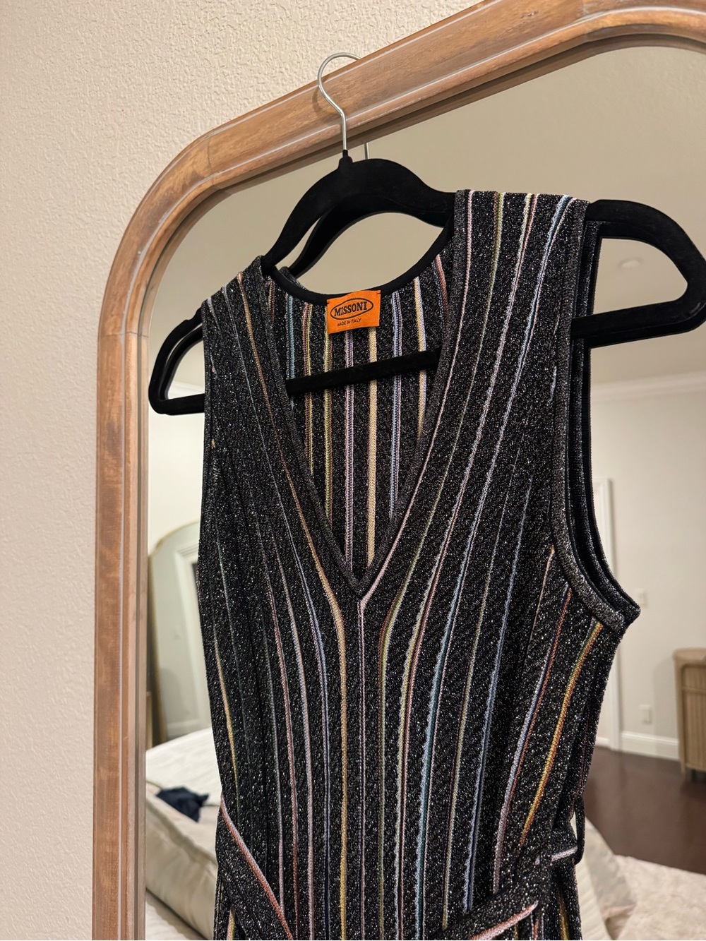 Missoni Metallic Multicolor Stripe Belted Maxi Dress - Picture 4 of 5